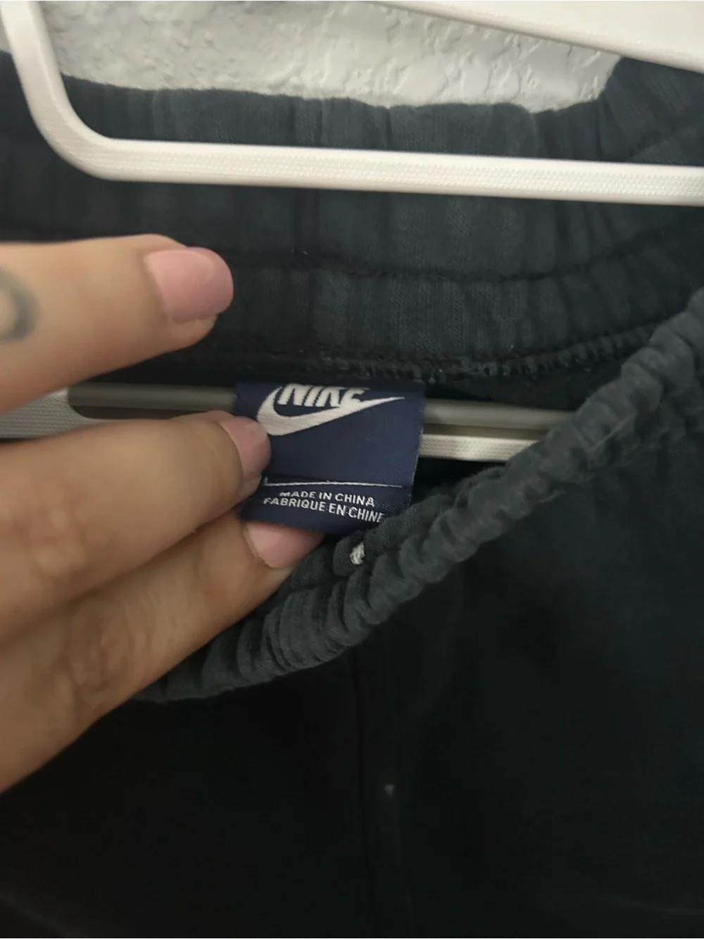 Nike Kids Black Jogger Sweatpants with White Swoosh